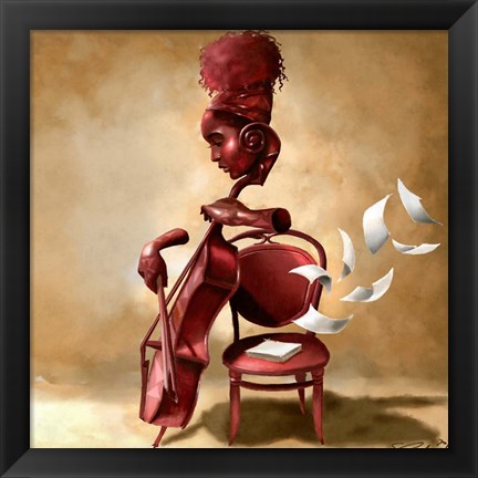 Framed Solo Cellist Print