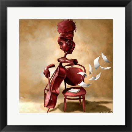 Framed Solo Cellist Print