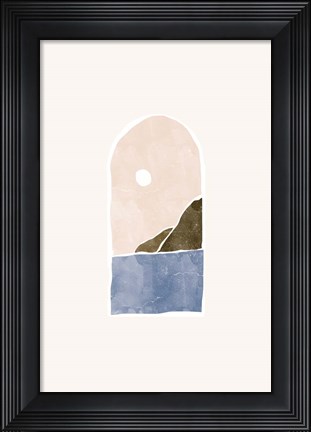 Framed Tropical Window Landscape 01 Print