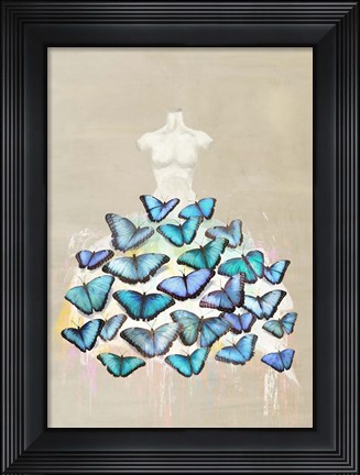 Framed Dress of Butterflies II Print