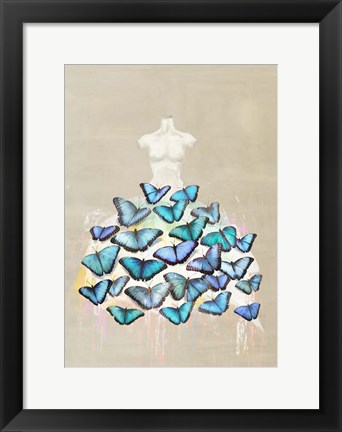 Framed Dress of Butterflies II Print