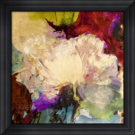 Framed Floating Flowers I (detail) Print