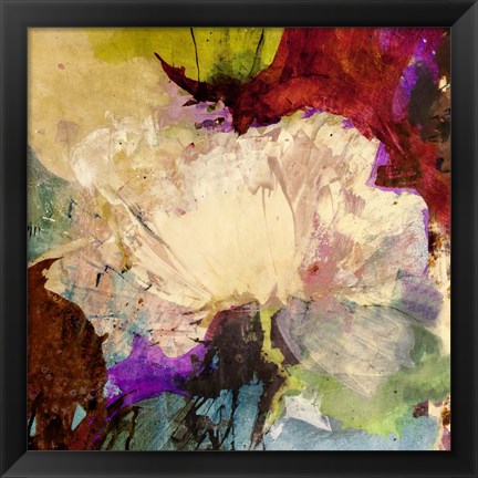 Framed Floating Flowers I (detail) Print