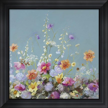 Framed Treasures from my Garden Teal Print