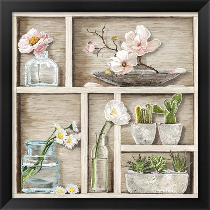 Framed Fleurs et Memoires II Print