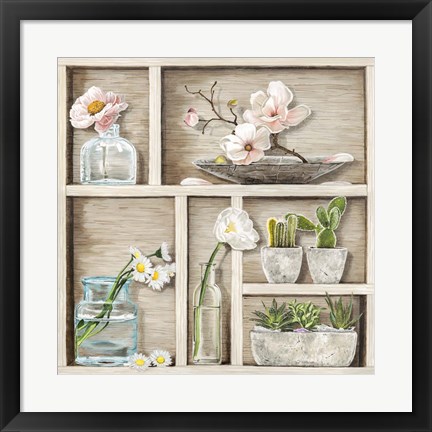 Framed Fleurs et Memoires II Print