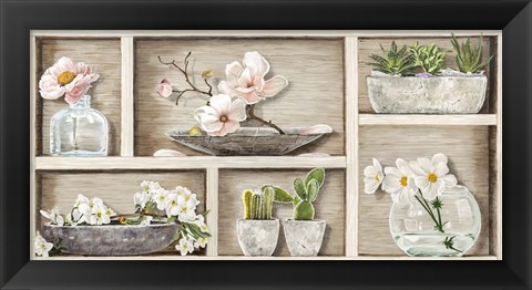 Framed Fleurs et Memoires I Print