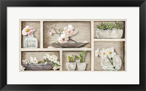 Framed Fleurs et Memoires I Print