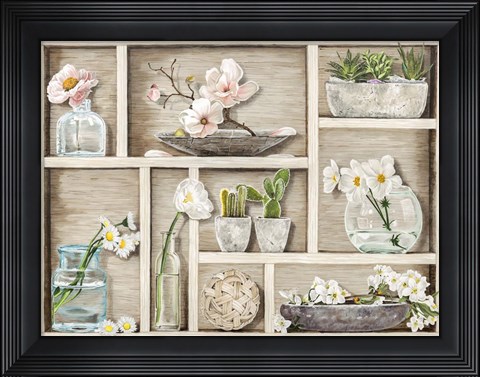 Framed Fleurs et Memoires Print