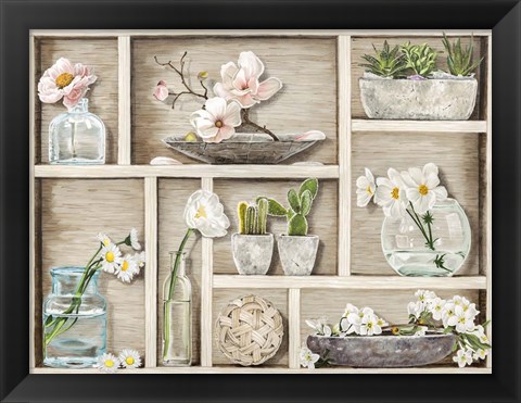 Framed Fleurs et Memoires Print