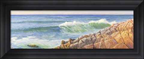 Framed Onde sulla Scogliera Print