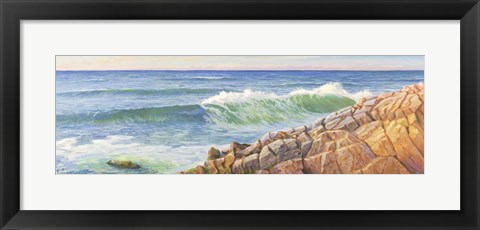 Framed Onde sulla Scogliera Print