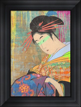 Framed Hommage to Kitagawa Print