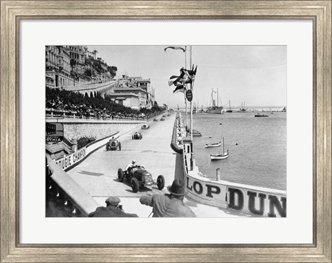 Framed After the start of the 1931 Monaco Grand Prix Print