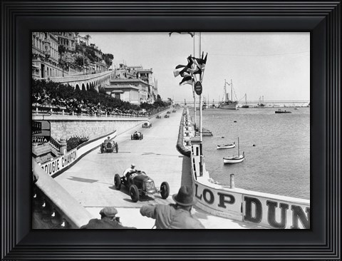 Framed After the start of the 1931 Monaco Grand Prix Print
