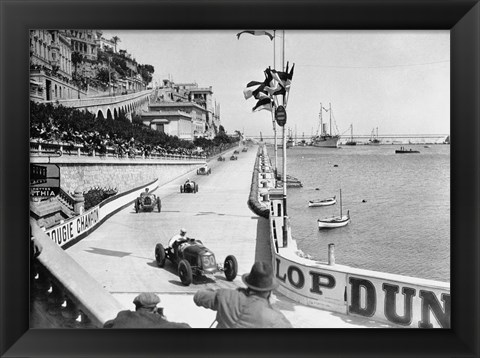 Framed After the start of the 1931 Monaco Grand Prix Print