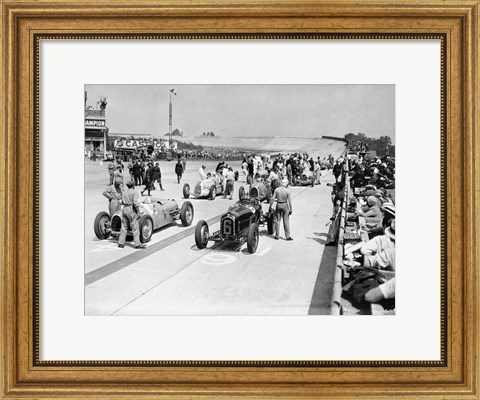 Framed Grid of the 1934 French Grand Prix Print
