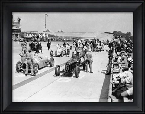 Framed Grid of the 1934 French Grand Prix Print