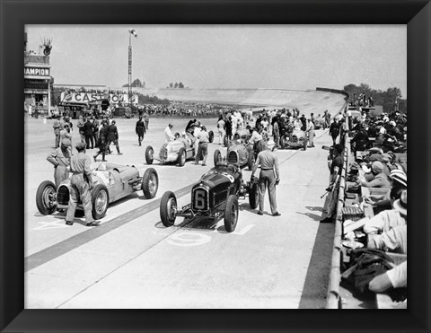 Framed Grid of the 1934 French Grand Prix Print