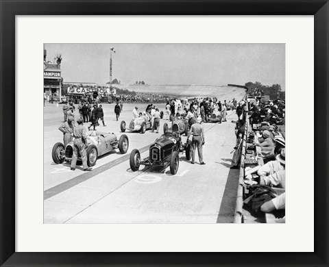 Framed Grid of the 1934 French Grand Prix Print