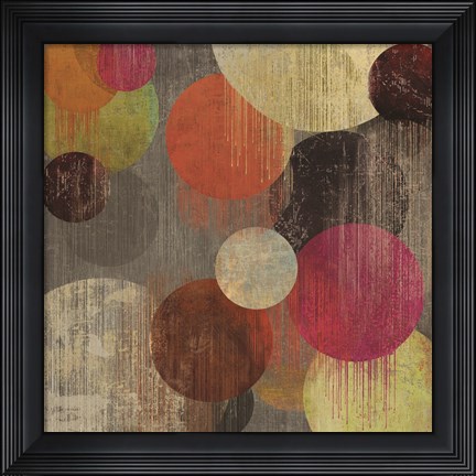 Framed Magenta Bubbles II Print