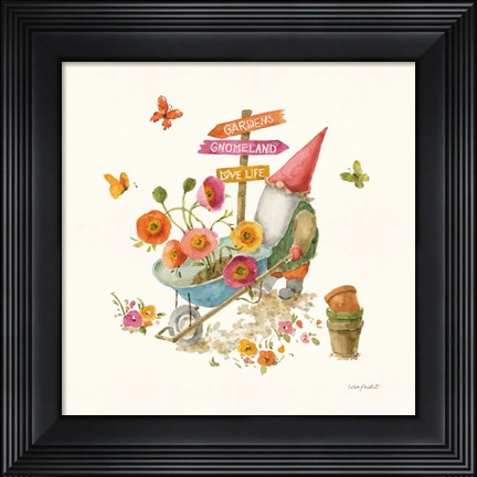 Framed Garden Gnomes VI Print