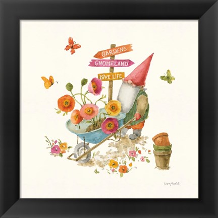 Framed Garden Gnomes VI Print
