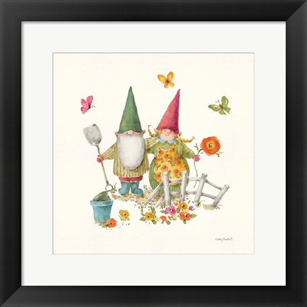 Framed Garden Gnomes VII Print