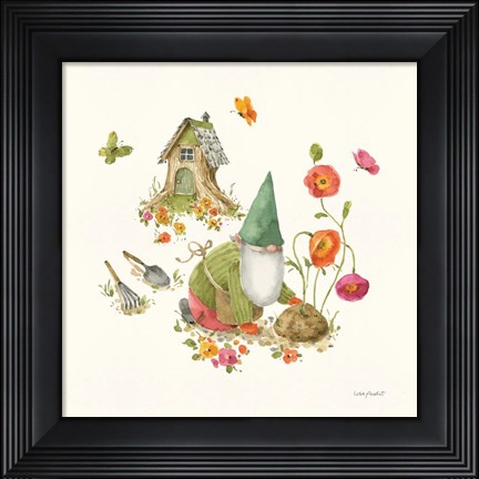 Framed Garden Gnomes IX Print