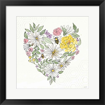 Framed Honeybee Blossoms XI No Words Print