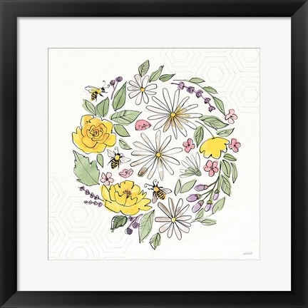 Framed Honeybee Blossoms X No Words Print