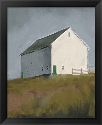 Framed White Barn I Print