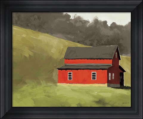 Framed Red Barn I Print
