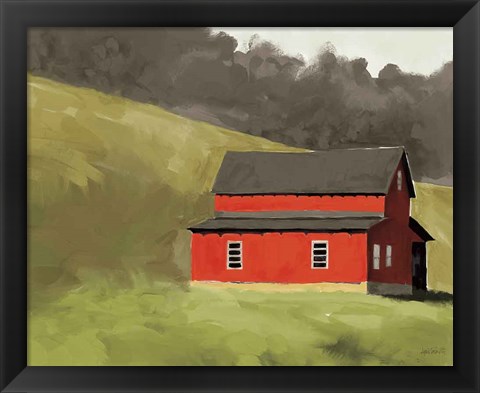 Framed Red Barn I Print