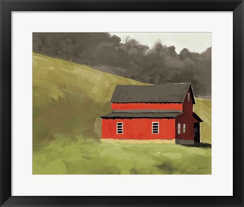 Framed Red Barn I Print