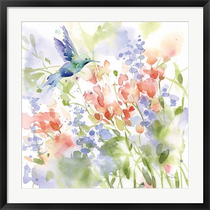Framed Hummingbird Meadow Print