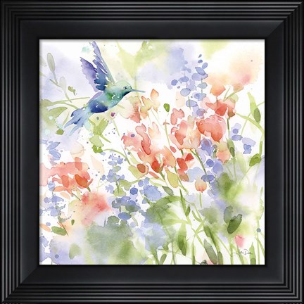 Framed Hummingbird Meadow Print