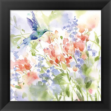 Framed Hummingbird Meadow Print