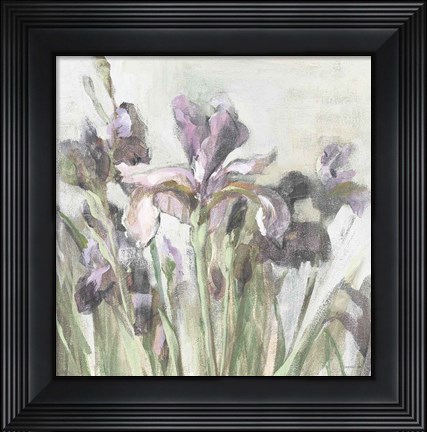 Framed Spring Iris I Purple Print