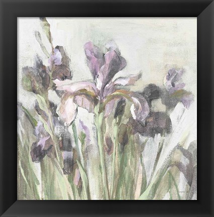 Framed Spring Iris I Purple Print