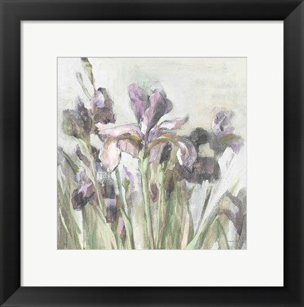 Framed Spring Iris I Purple Print