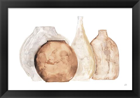 Framed Neutral Vases IV Print