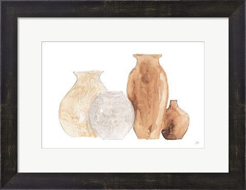 Framed Neutral Vases III Print