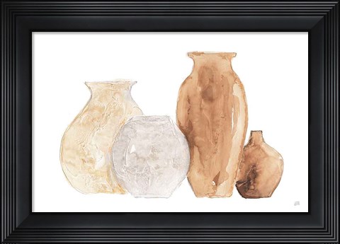 Framed Neutral Vases III Print