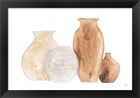 Framed Neutral Vases III Print