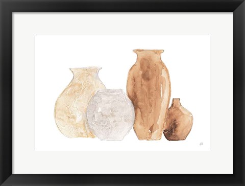 Framed Neutral Vases III Print