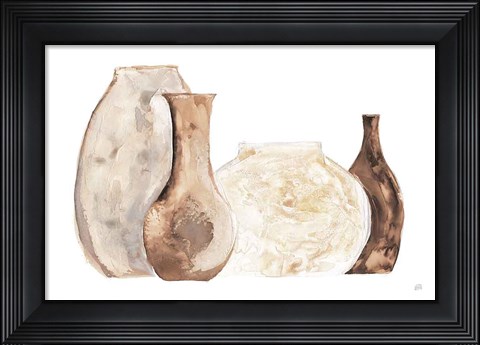Framed Neutral Vases II Print