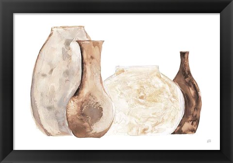 Framed Neutral Vases II Print