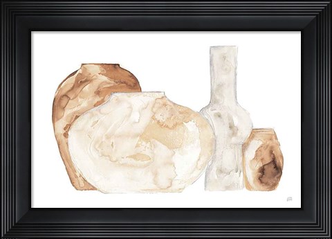Framed Neutral Vases I Print