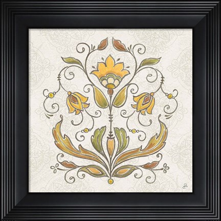Framed Mediterranean Flair VI Neutral Print